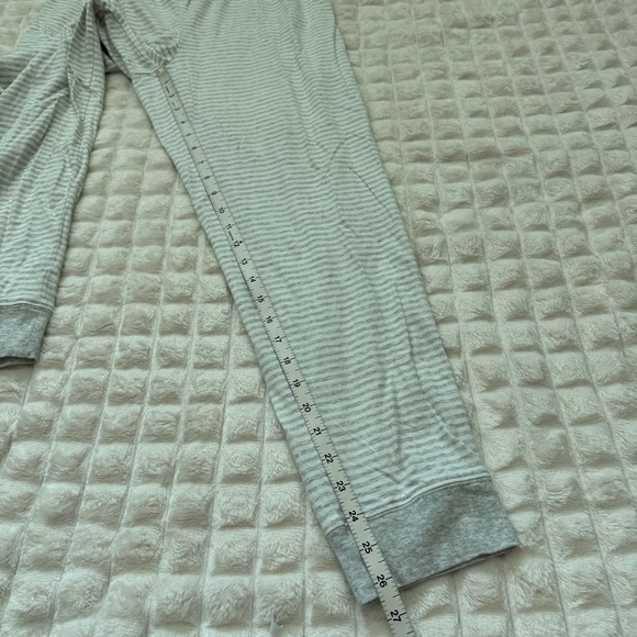 Haven Well Within Pajama PJ Set ~ Small Long Sleeve Top Medium Pants Gray Stripe - Picture 12 of 13